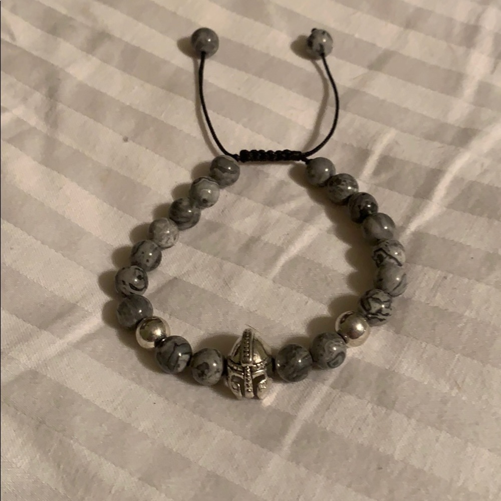 Marble bead drawstring bracelet